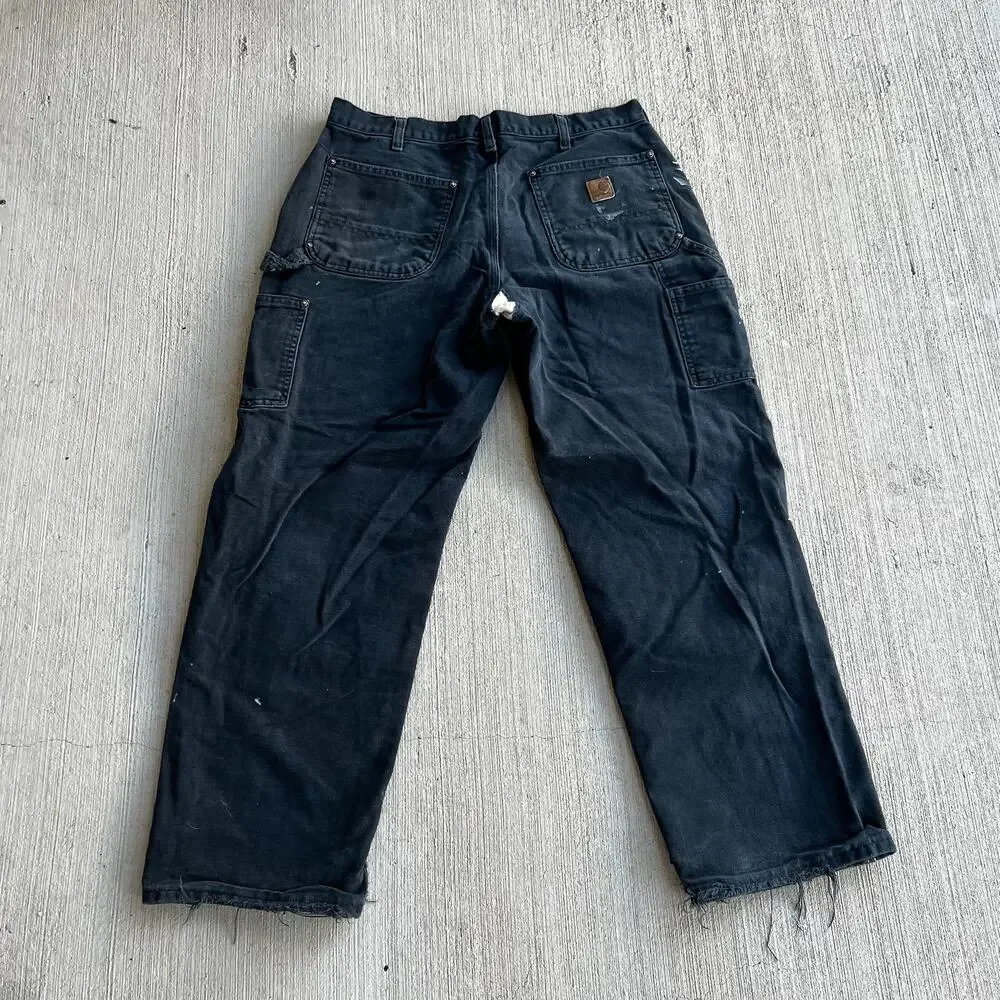 Carhartt faded black double knee work wear carpenter pants